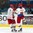 SPISSKA NOVA VES, SLOVAKIA - APRIL 17: Vladislav Gabrus #24 and Artyom Anosov #18 of Belarus celebrate after a second period goal against Russia during preliminary round action at the 2017 IIHF Ice Hockey U18 World Championship. (Photo by Steve Kingsman/HHOF-IIHF Images)

